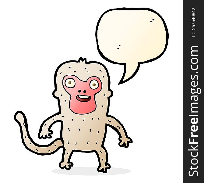Cartoon Monkey With Speech Bubble