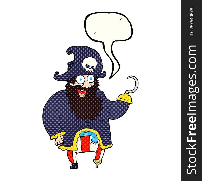Comic Book Speech Bubble Cartoon Pirate Captain