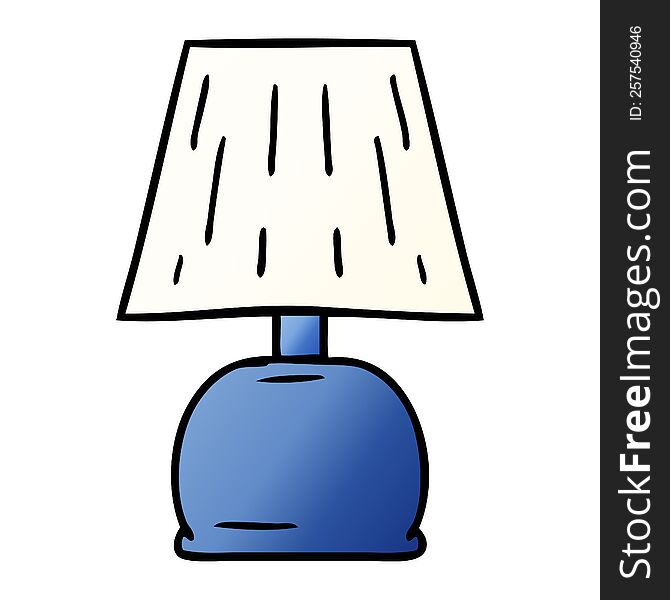 Gradient Cartoon Doodle Of A Bed Side Lamp