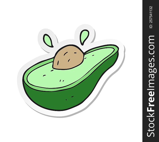 Sticker Of A Cartoon Avocado