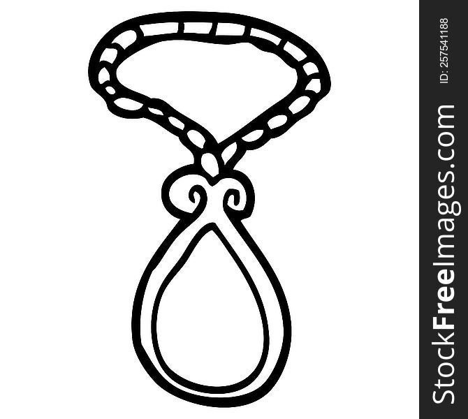 Line Drawing Cartoon Of A Pendant