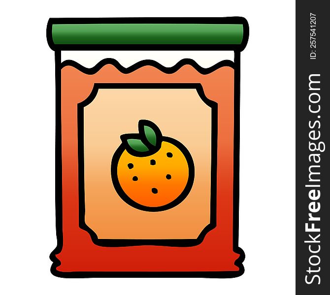 gradient shaded quirky cartoon jar of marmalade. gradient shaded quirky cartoon jar of marmalade