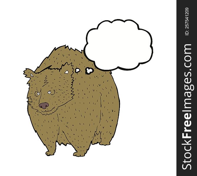 huge bear cartoon with thought bubble