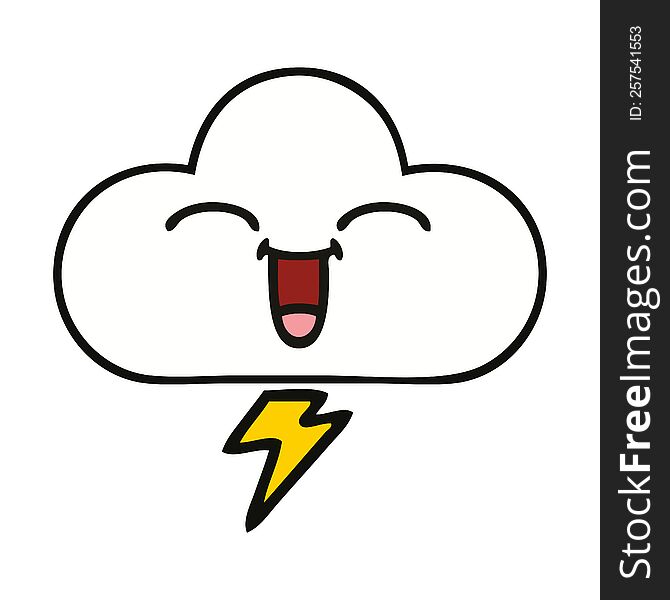 Cute Cartoon Thunder Cloud