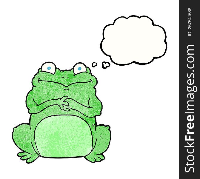 Thought Bubble Textured Cartoon Funny Frog