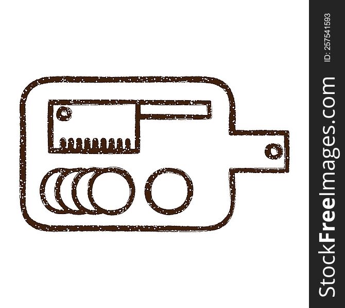 Chopping Board Charcoal Drawing