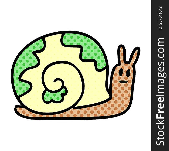 Quirky Comic Book Style Cartoon Snail