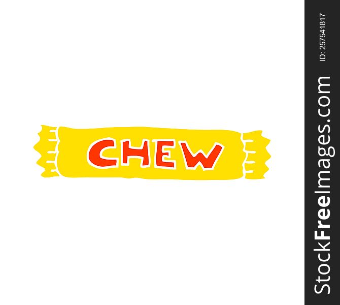 Flat Color Illustration Of A Cartoon Chew