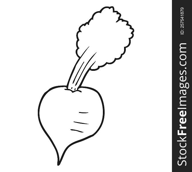 Black And White Cartoon Beetroot