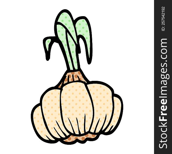 Cartoon Doodle Sprouting Garlic