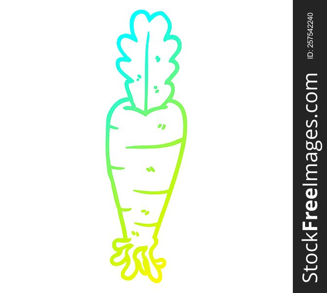 Cold Gradient Line Drawing Cartoon Carrot