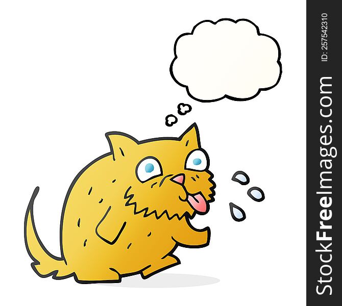 thought bubble cartoon cat blowing raspberry