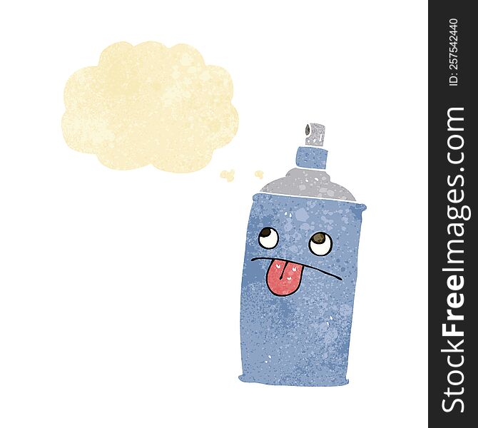 Cartoon Spray Can With Thought Bubble