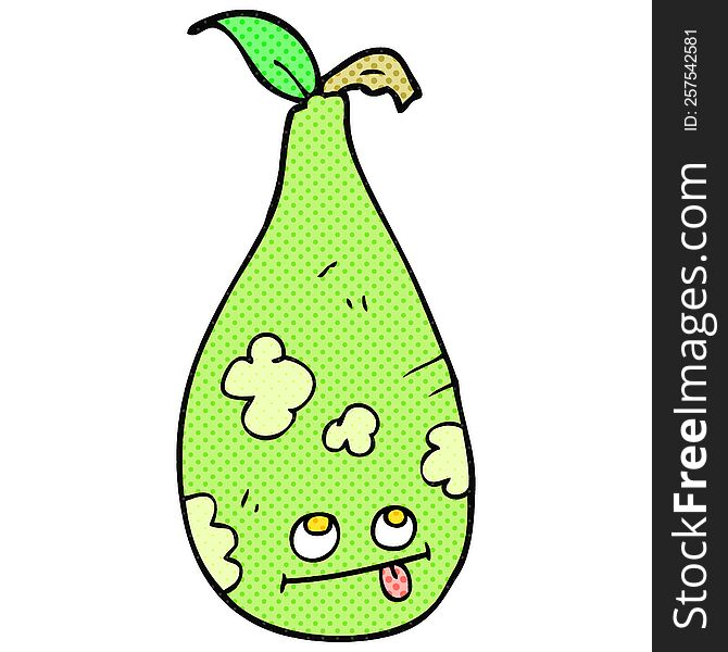 freehand drawn cartoon pear