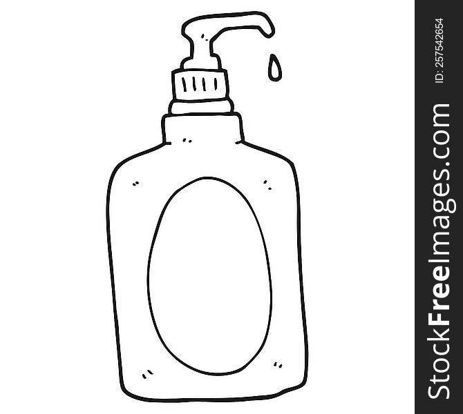 black and white cartoon hand soap