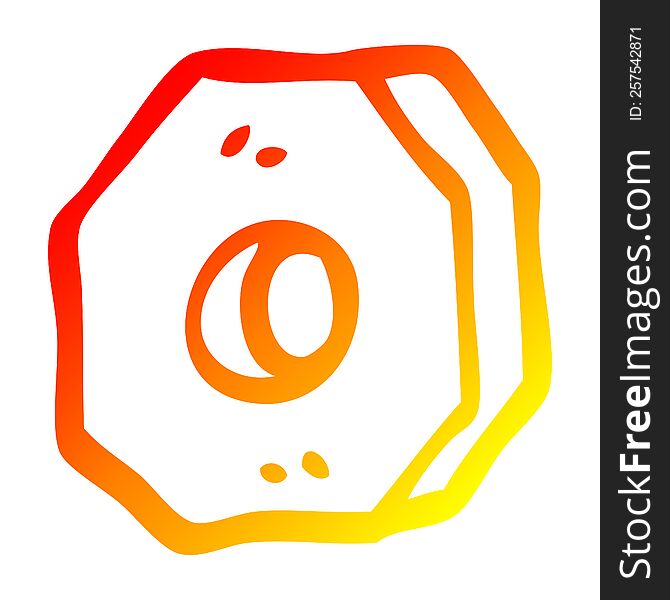 warm gradient line drawing of a cartoon screw nut