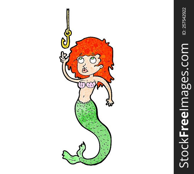 Cartoon Mermaid And Hook