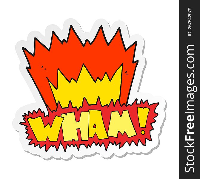 Sticker Of A Cartoon Wham Symbol