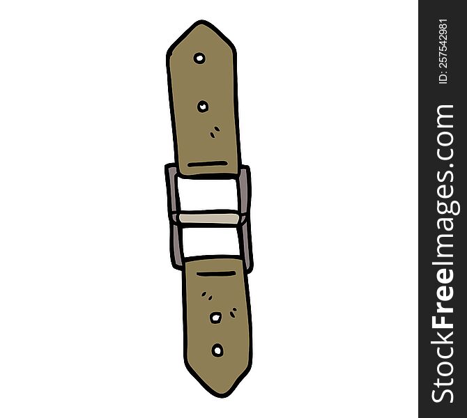 hand drawn doodle style cartoon leather strap