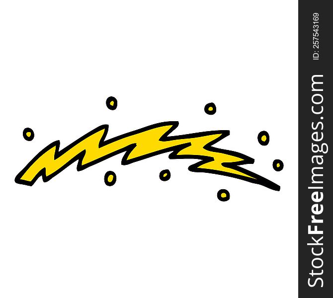 hand drawn doodle style cartoon lightning bolt