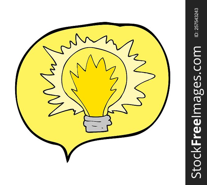 Speech Bubble Cartoon Light Bulb