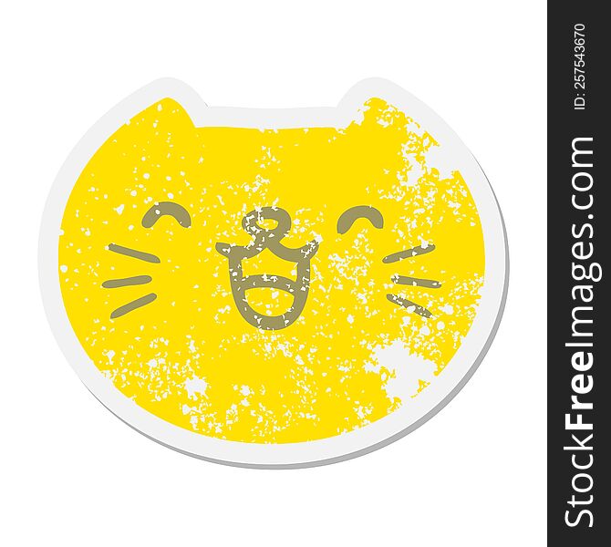 cat face grunge sticker