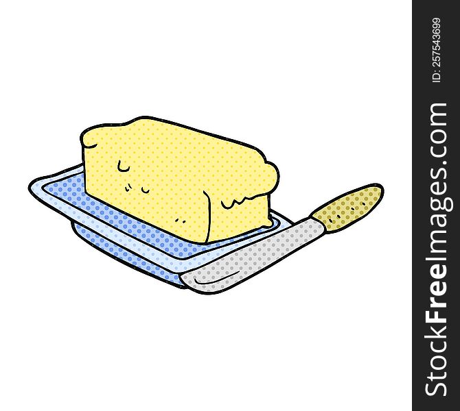 freehand drawn cartoon butter