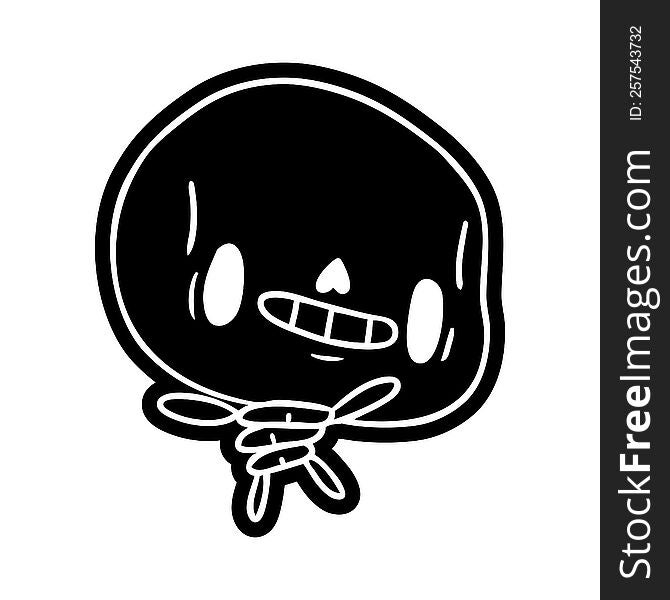 Cartoon Icon Kawaii Cute Dead Skeleton