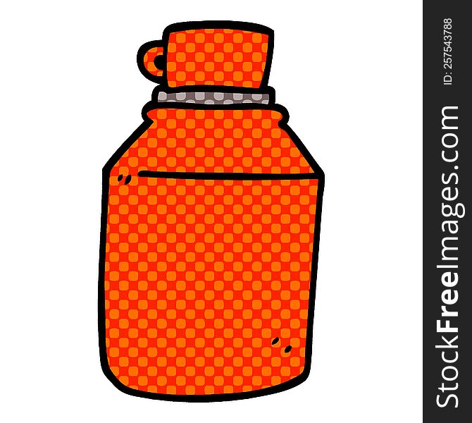 cartoon doodle hot drinks flask