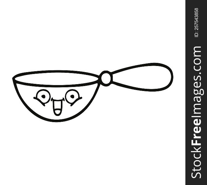 Line Drawing Cartoon Measuring Spoon