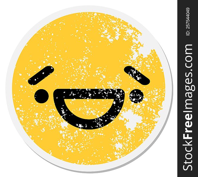 Happy Surprised Face Circular Sticker