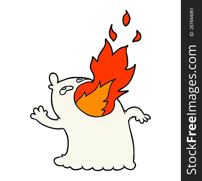 cartoon fire breathing ghost. cartoon fire breathing ghost