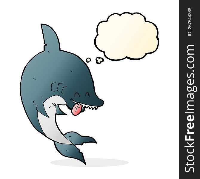 Funny Cartoon Shark With Thought Bubble