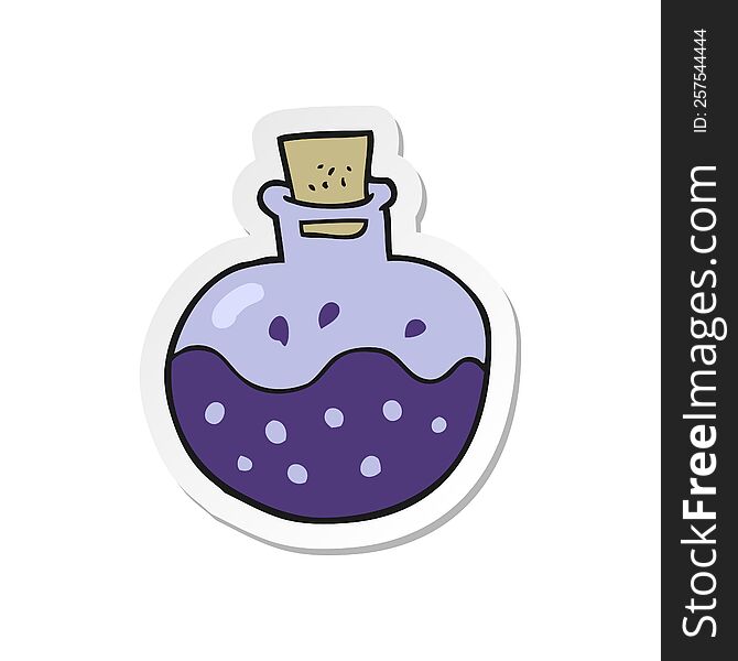 Sticker Of A Cartoon Science Potion