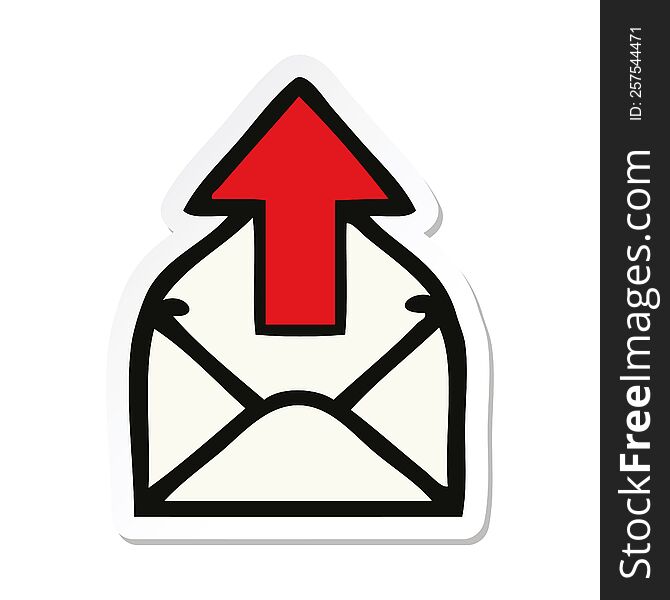 Sticker Of A Cute Cartoon Email Sign