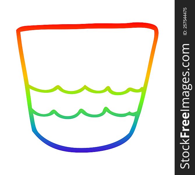 Rainbow Gradient Line Drawing Cartoon Pot