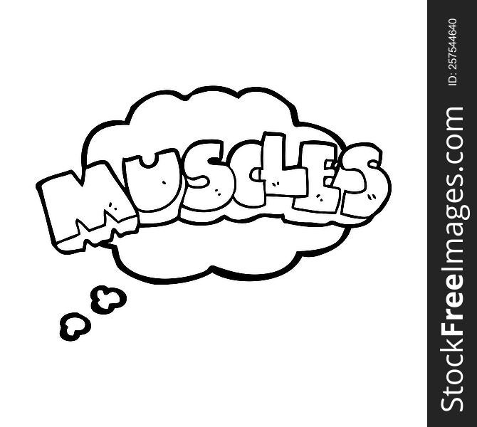 thought bubble cartoon muscles symbol