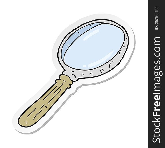 Sticker Of A Cartoon Magnifying Glass