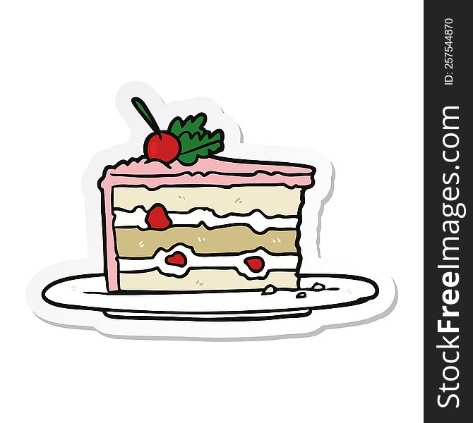 sticker of a cartoon dessert cake