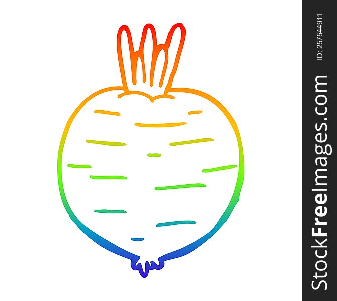 Rainbow Gradient Line Drawing Cartoon Vegetable