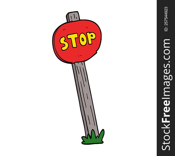 Cartoon Doodle Road Sign