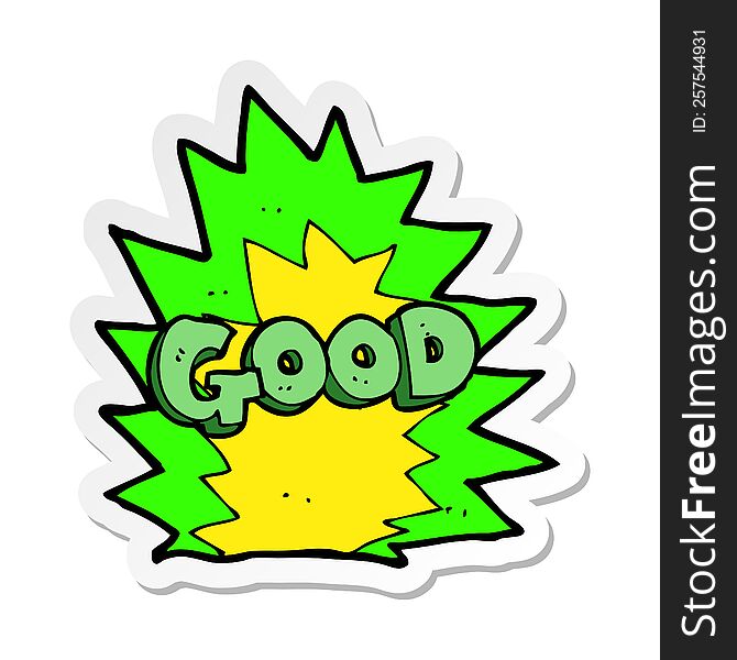 sticker of a cartoon explosion good symbol