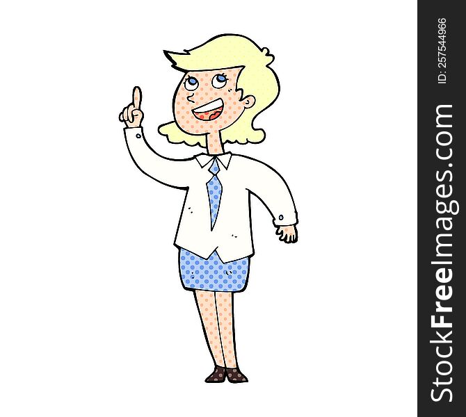 cartoon businesswoman with idea
