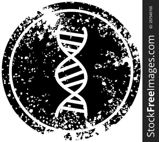 DNA chain distressed icon symbol