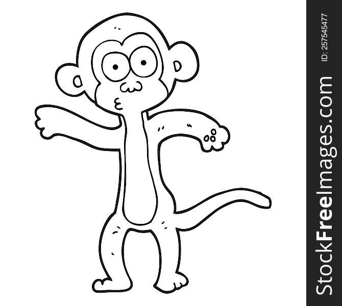 black and white cartoon monkey