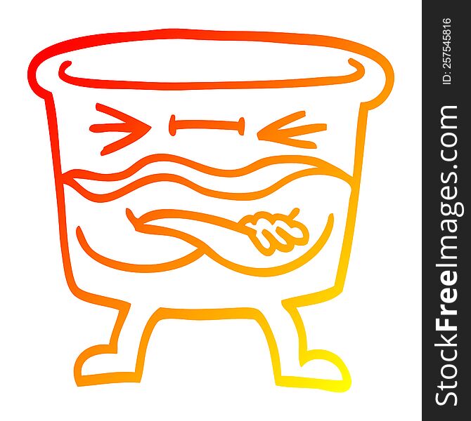 warm gradient line drawing of a cartoon whisky glass