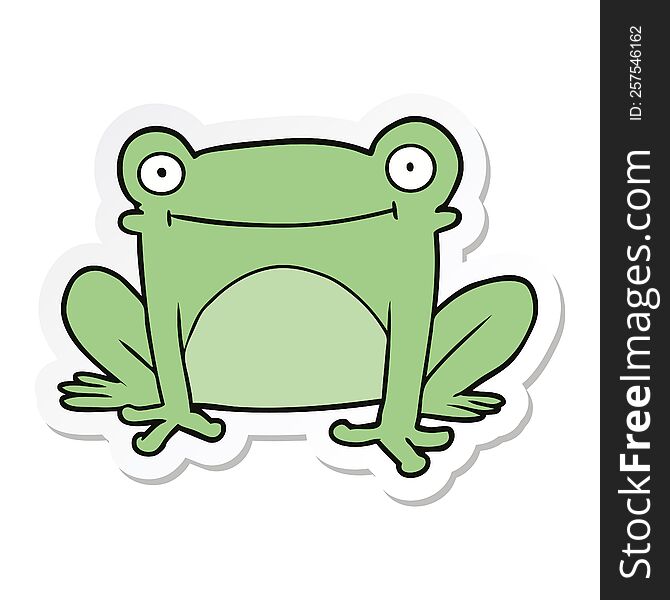 sticker of a cartoon frog