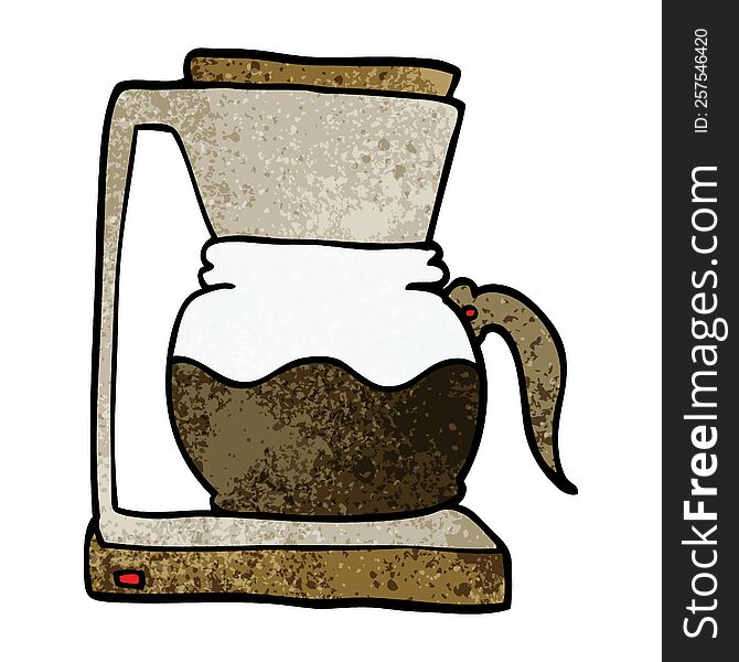 cartoon doodle coffee machine