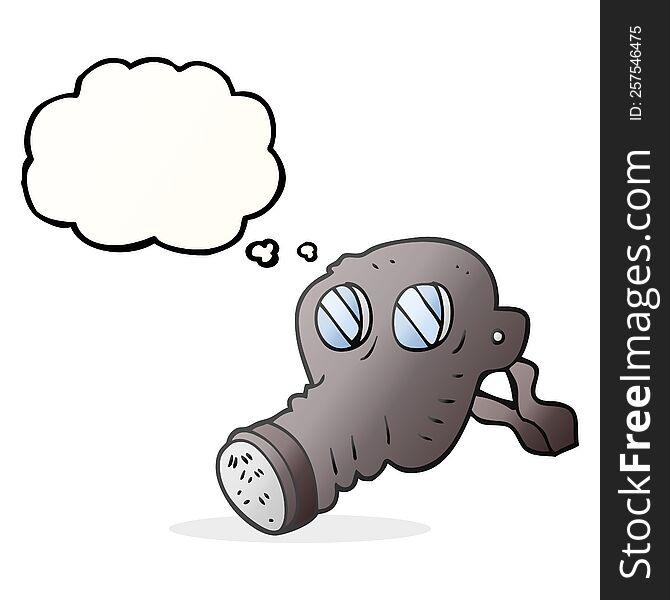 Thought Bubble Cartoon Gas Mask