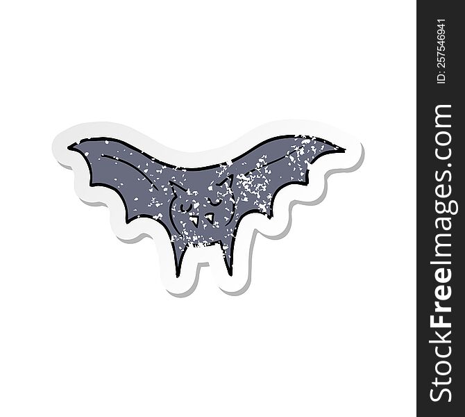 distressed sticker of a cartoon vampire bat